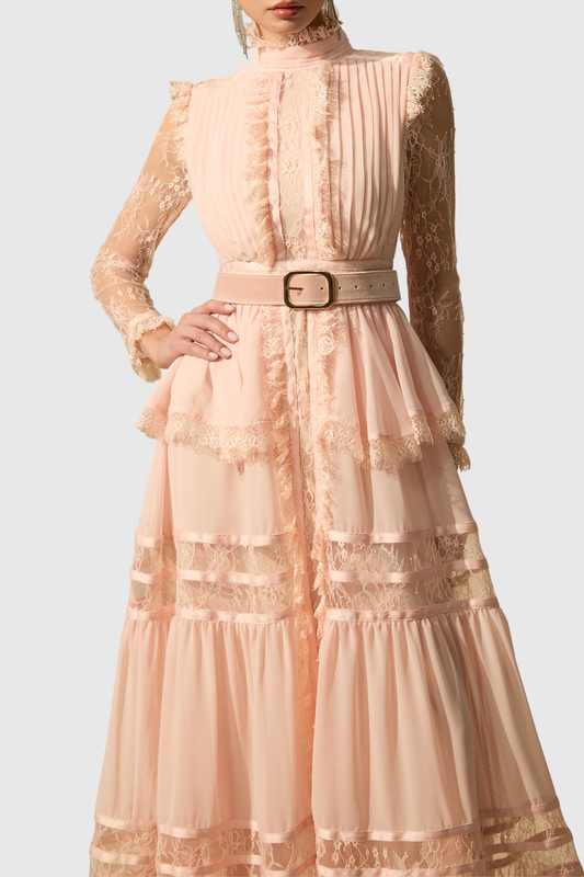 Ephrodia Lace Ruffle Maxi Dress