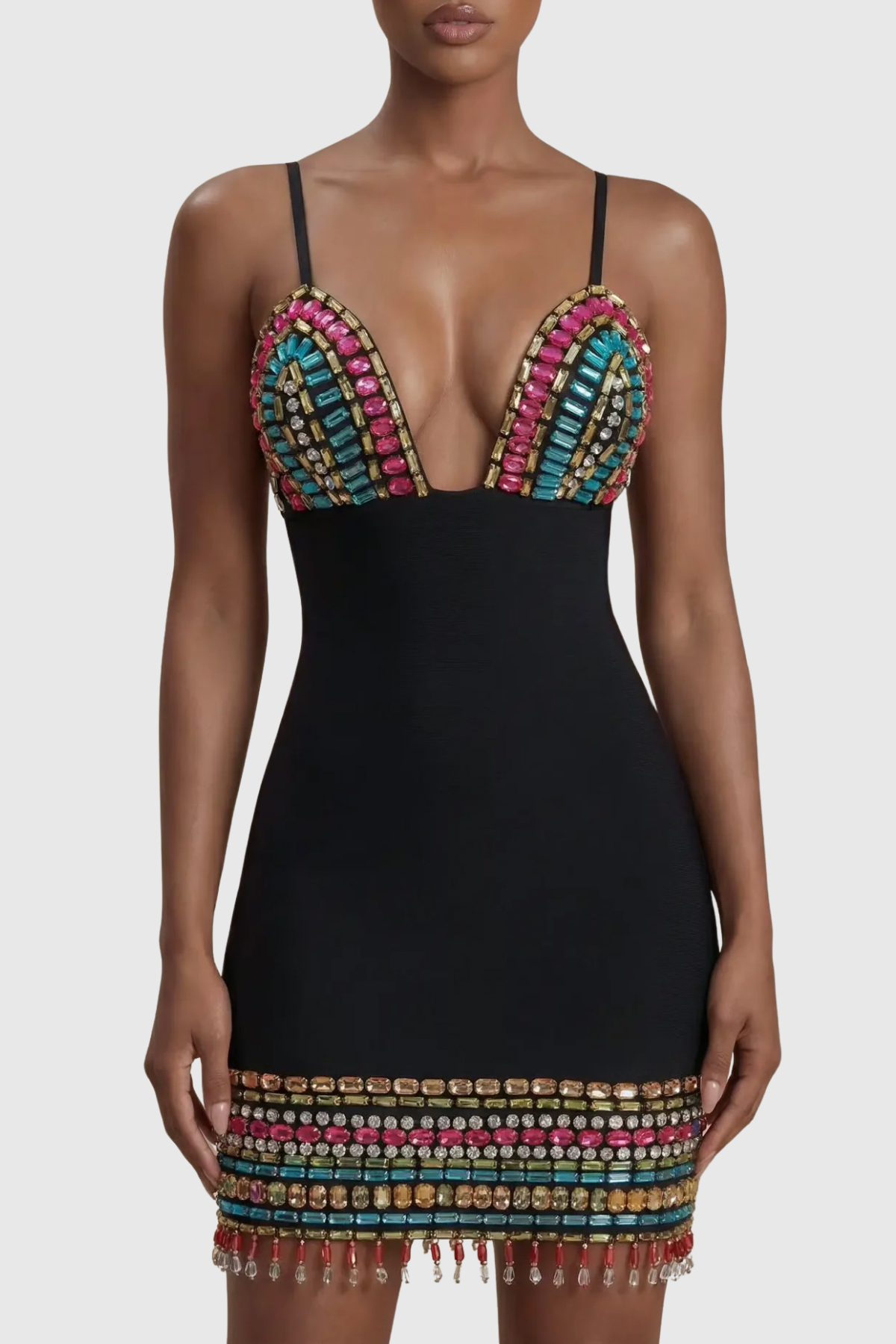 Eponine Rhinestone Embellished Mini Bandage Dress
