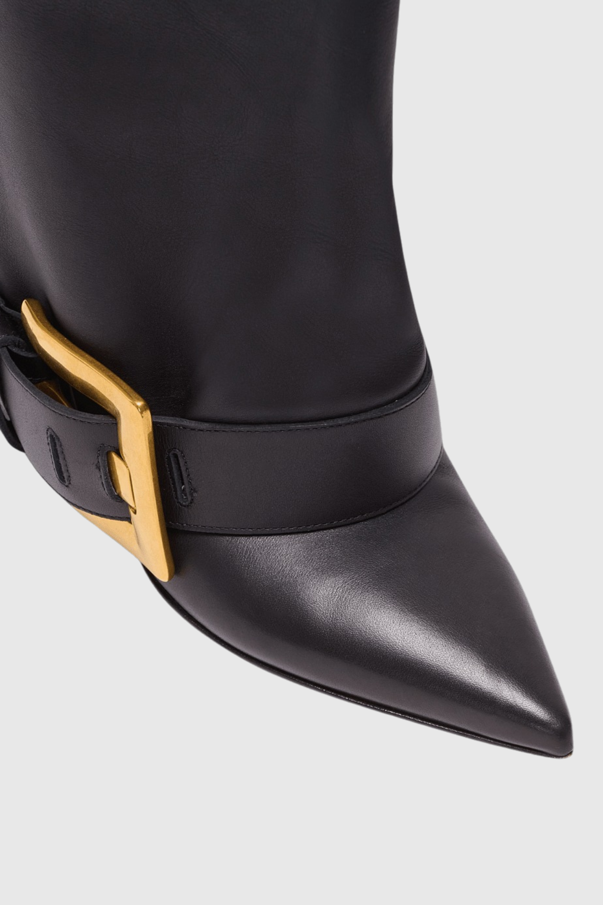 Erila Gold Buckle Knee Hight Boots - Black