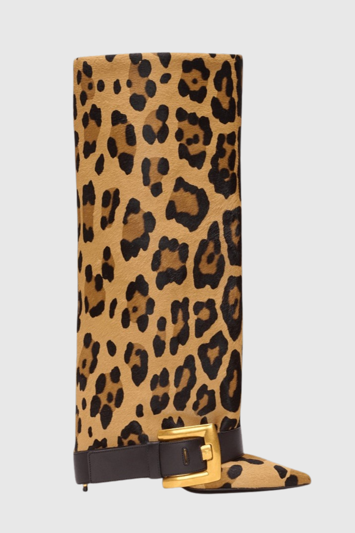 Erila Gold Buckle Knee Hight Boots - Leopard