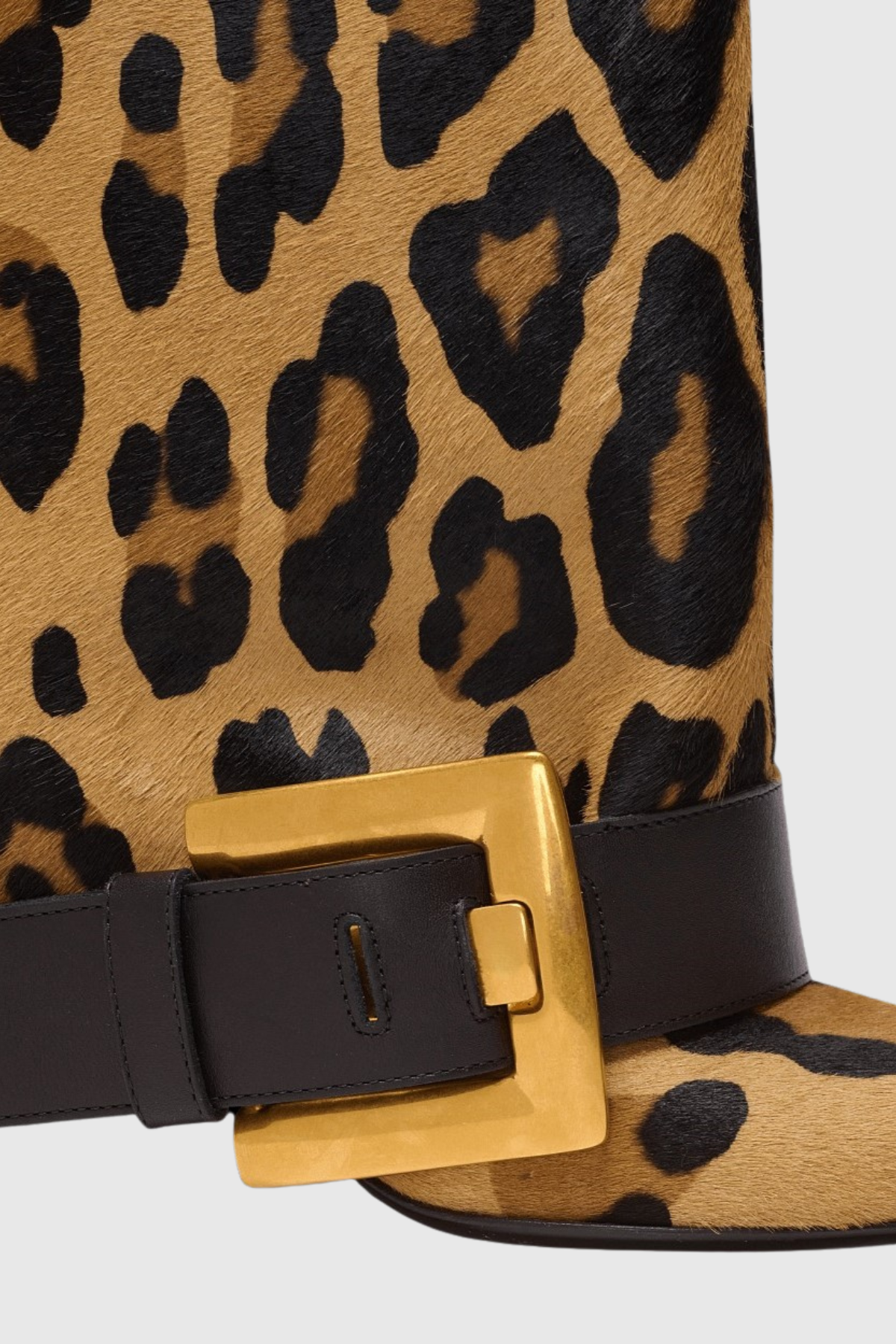 Erila Gold Buckle Knee Hight Boots - Leopard