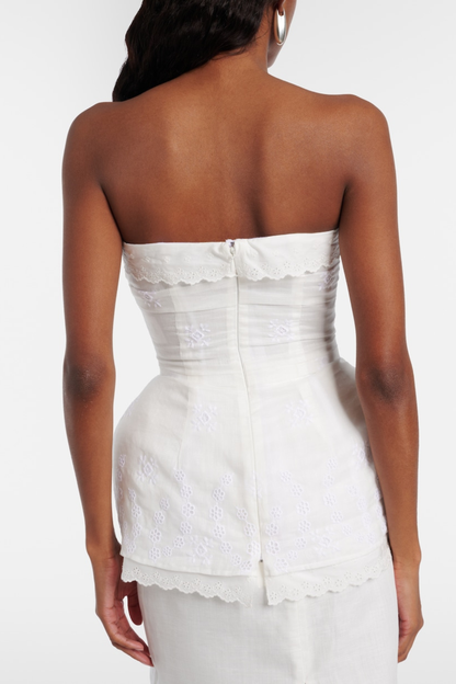 Esmal Scalloped Strapless Lace Corset