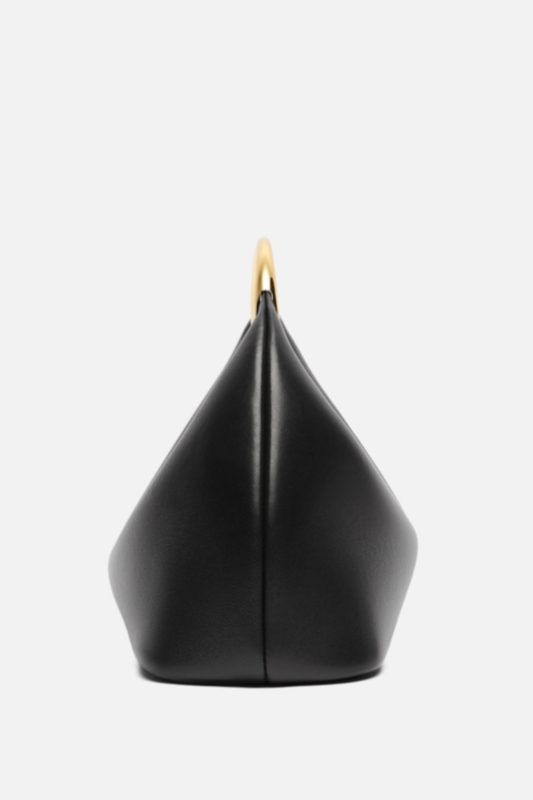 Esme Circle Leather Clutch - Black