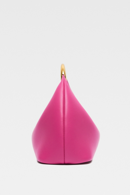 Esme Circle Leather Clutch - Pink
