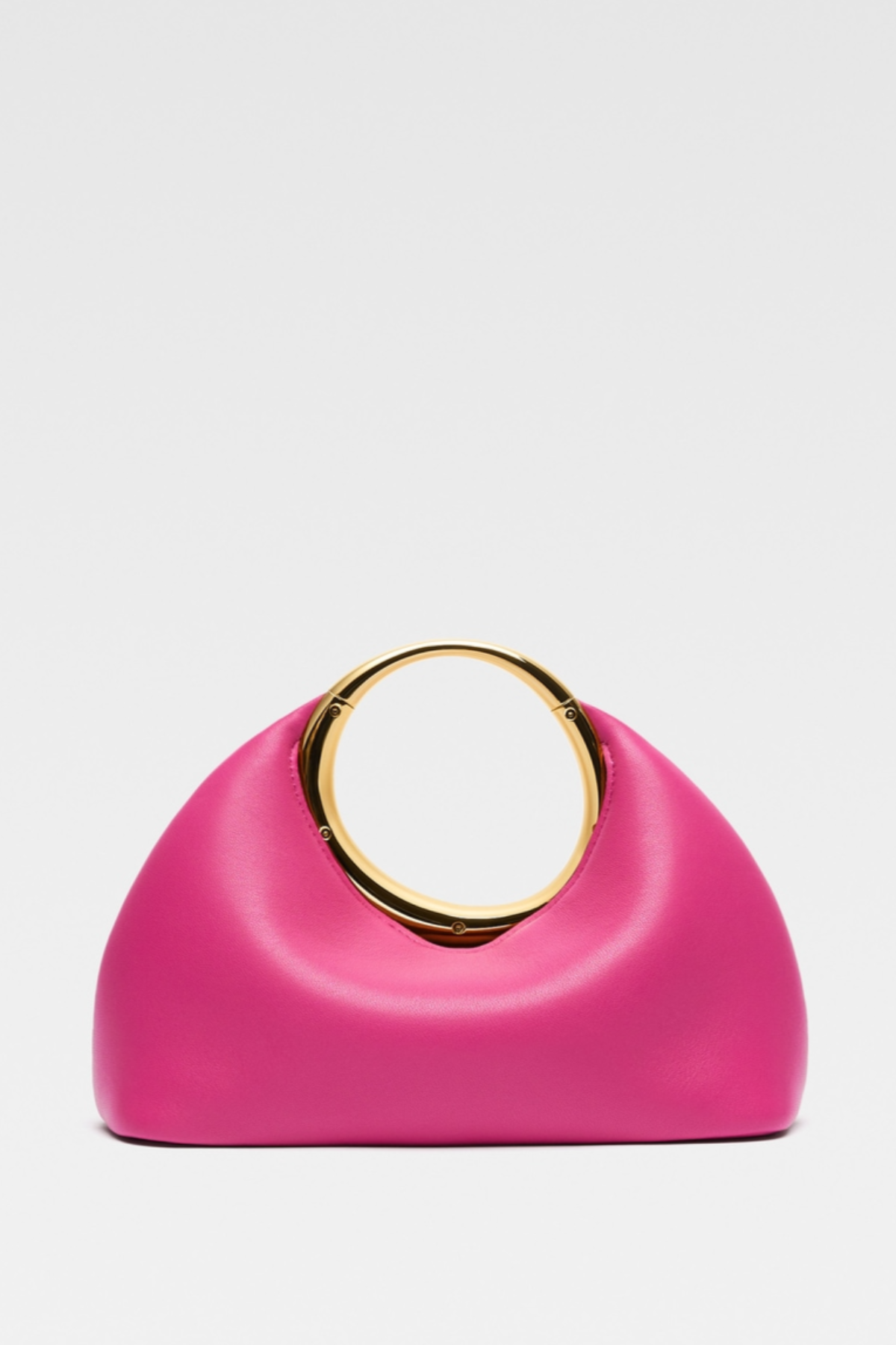 Esme Circle Leather Clutch - Pink