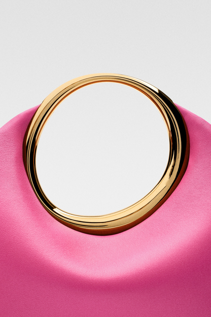 Esme Circle Leather Clutch - Pink