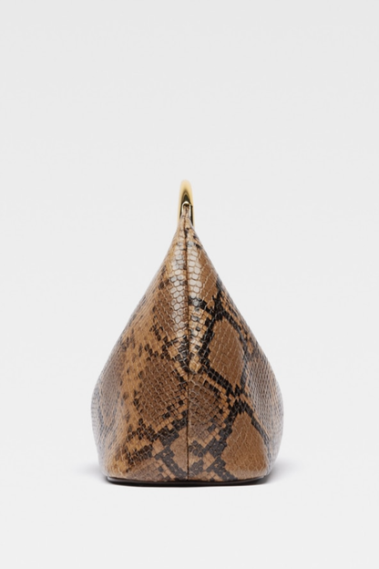 Esme Circle Leather Clutch - Snake
