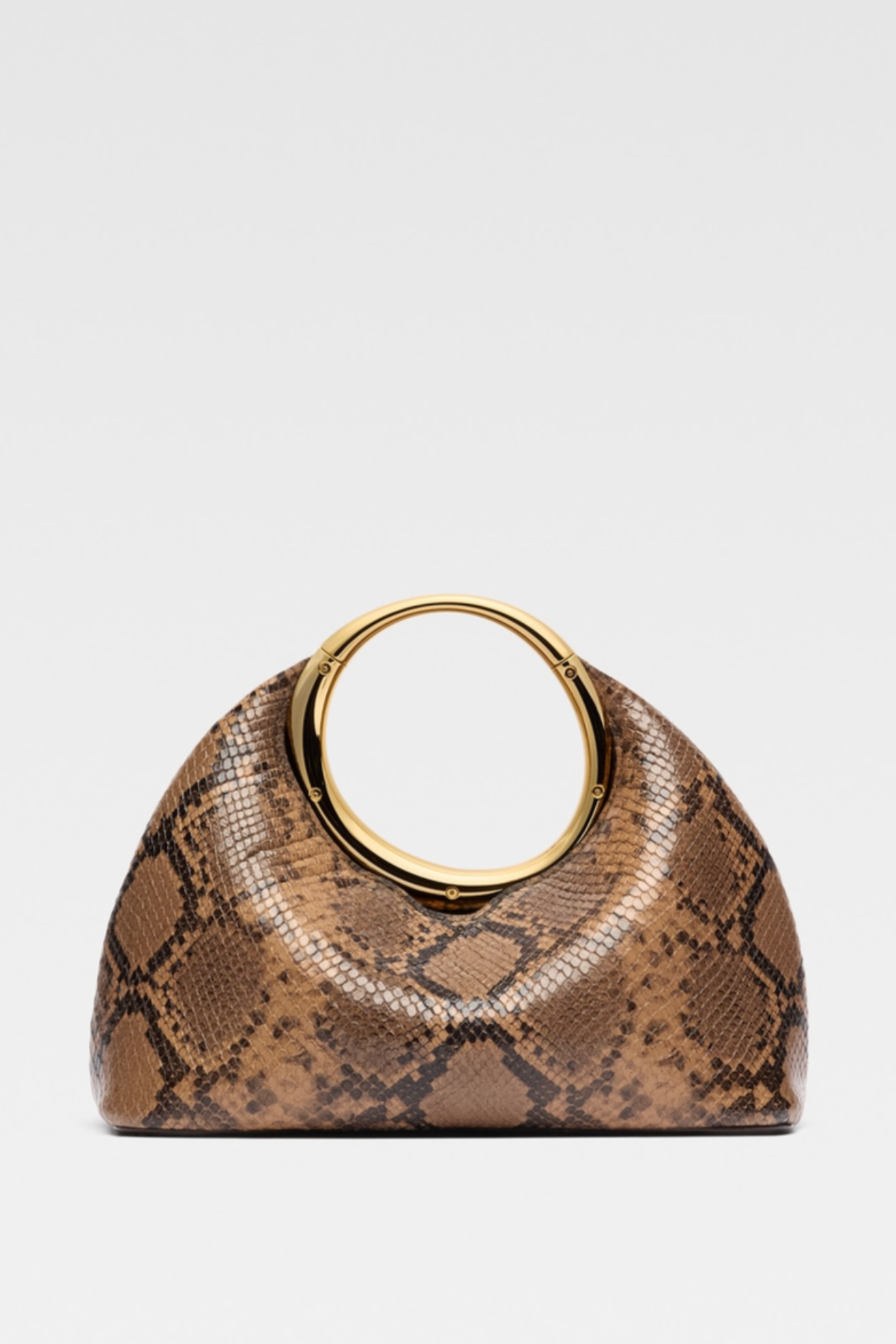 Esme Circle Leather Clutch - Snake