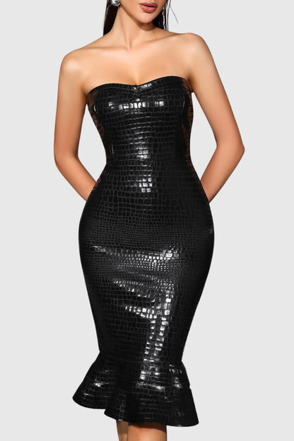 Ethan Straples Print Mini Bandage Dress - Crocodile
