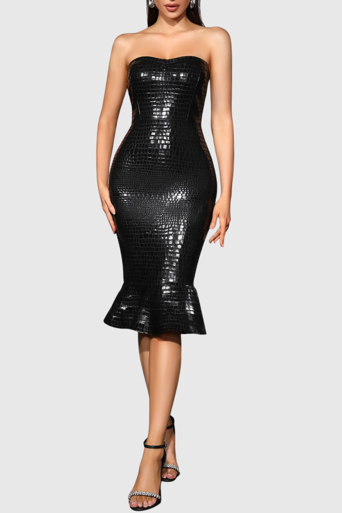 Ethan Straples Print Mini Bandage Dress - Crocodile