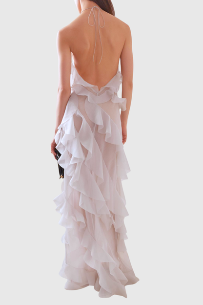 Etoile Ruffle Slit Maxi Dress