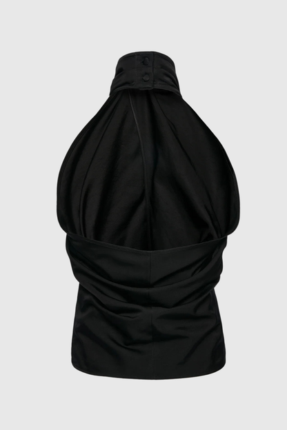 Eunika Halter Draped Top - Black