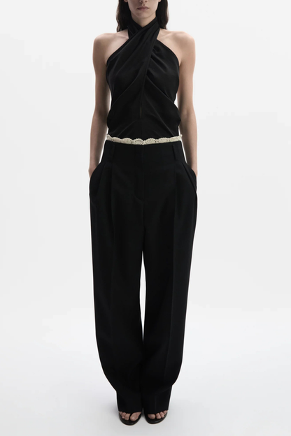 Eunika Halter Draped Top - Black
