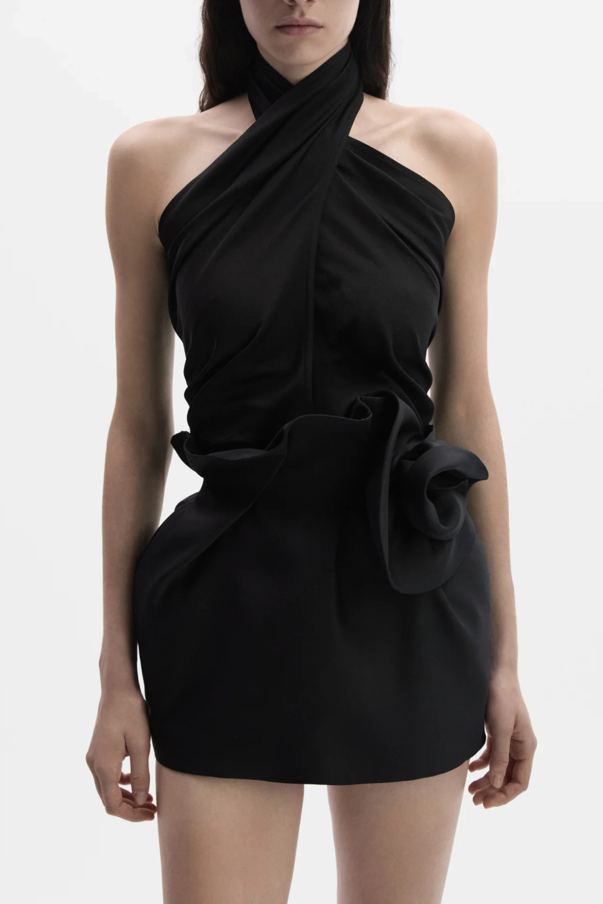 Eunika Halter Draped Top - Black
