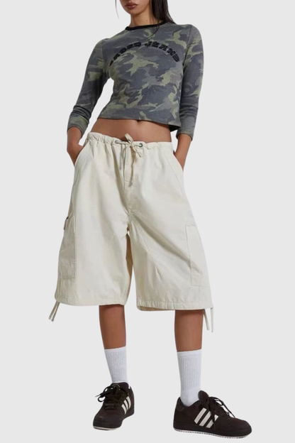 Eureka Parachute Cargo Shorts - Beige