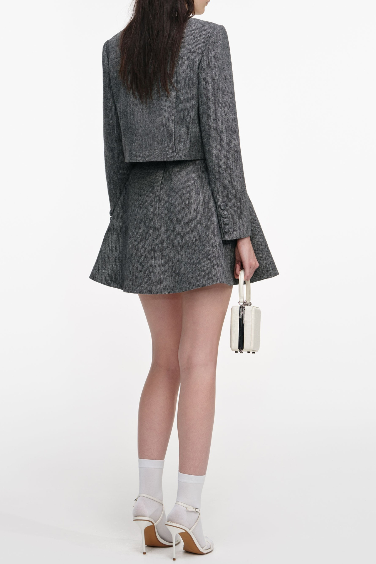 Euryda Herringbone Polka Dot Scarf Jacket