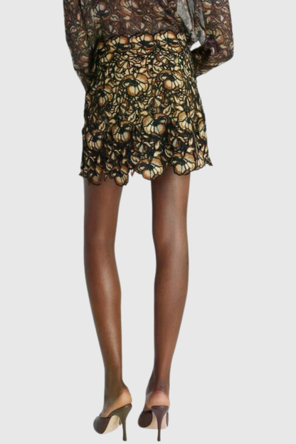Eurydia Floral Embroidered Mini Skirt