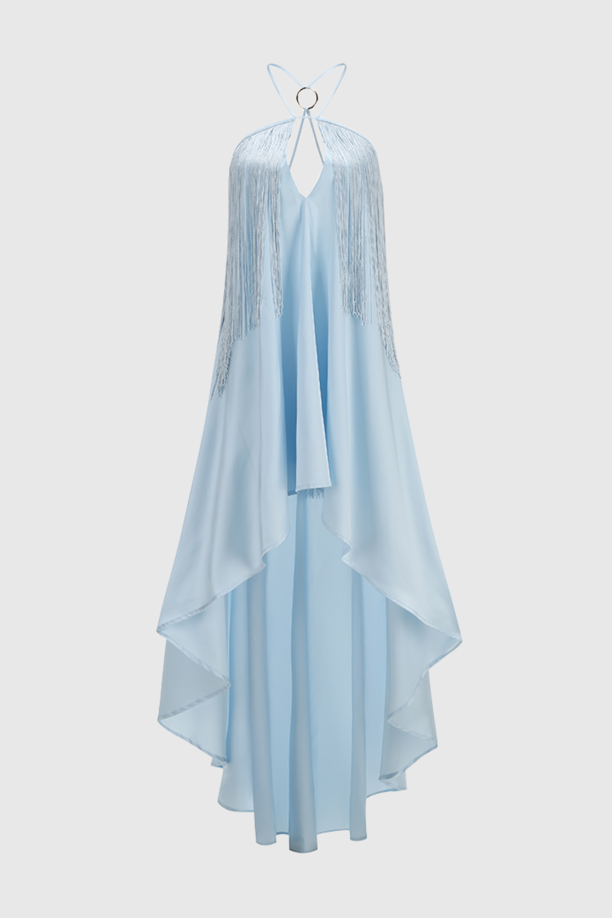 Evadne Halter Fringe Midi Dress