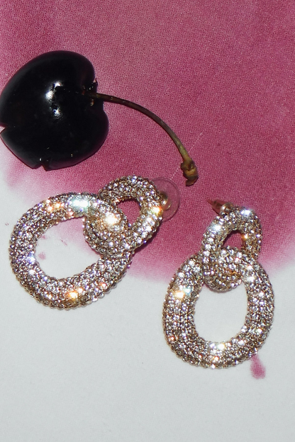Evier Crystal Link Earrings - Gold