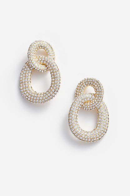 Evier Crystal Link Earrings - Gold