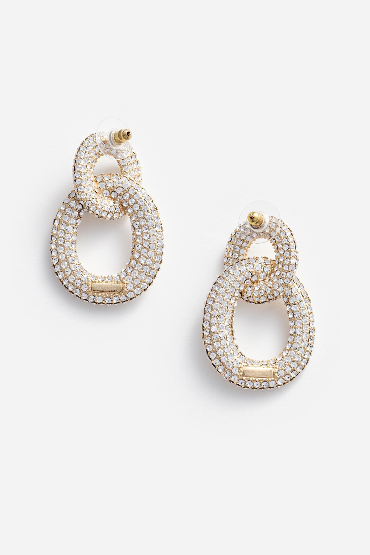 Evier Crystal Link Earrings - Gold