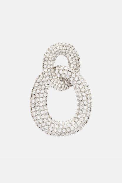 Evier Crystal Link Earrings - Silver