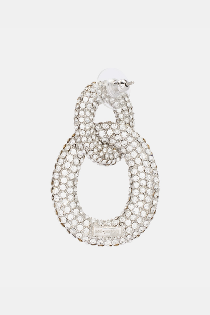 Evier Crystal Link Earrings - Silver