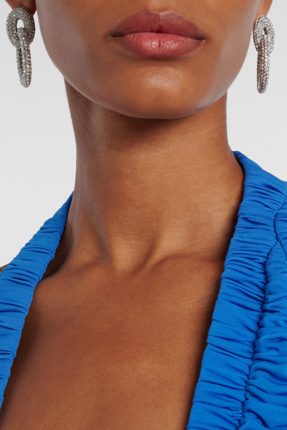 Evier Crystal Link Earrings - Silver