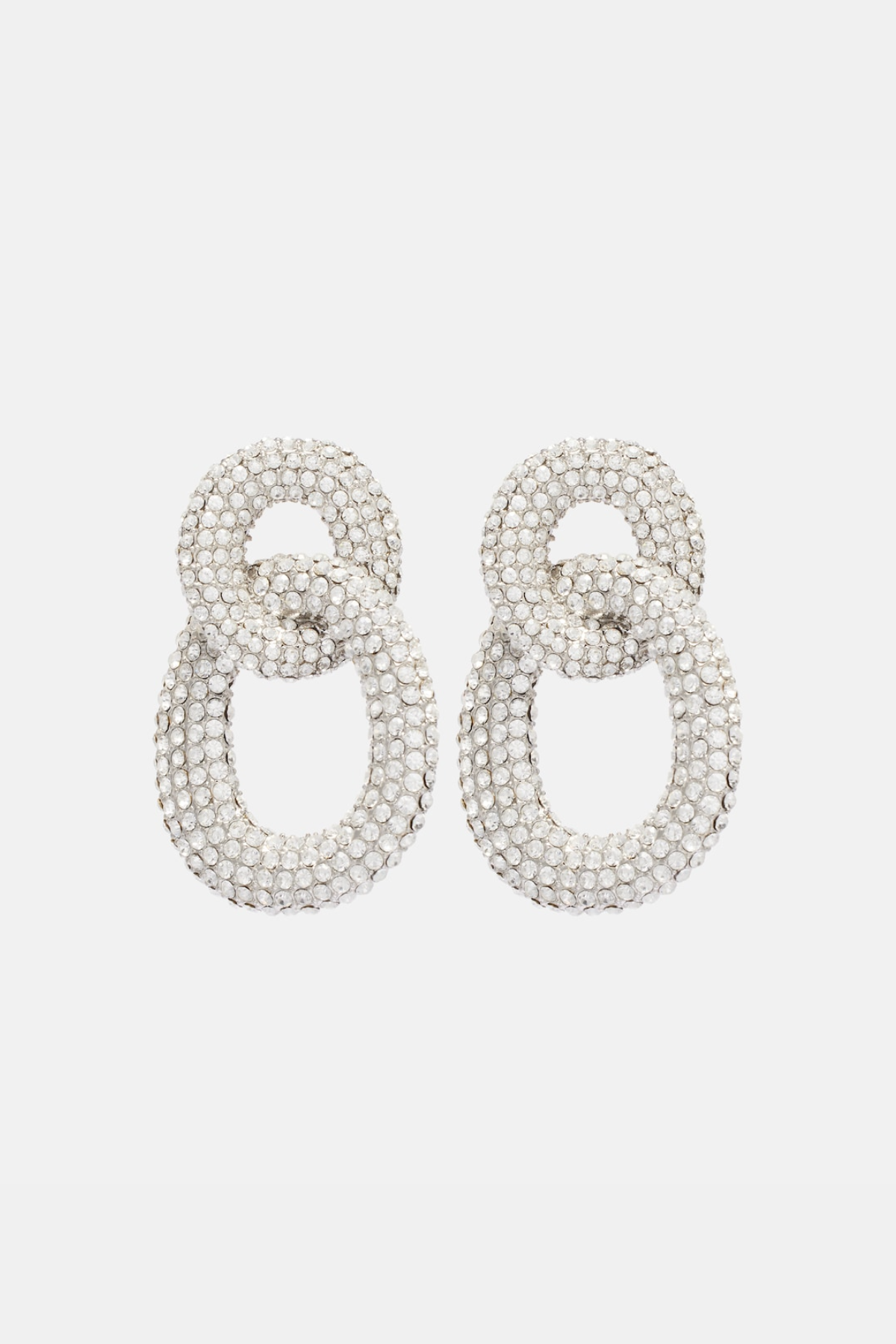 Evier Crystal Link Earrings - Silver