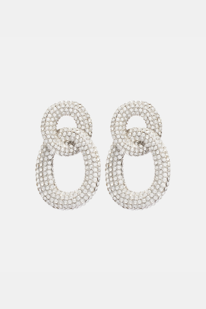 Evier Crystal Link Earrings - Silver