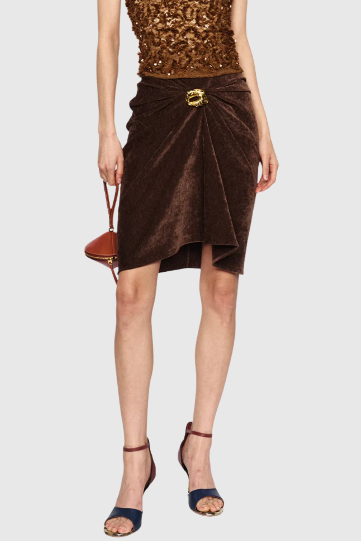 Fabara Ruched Midi Skirt