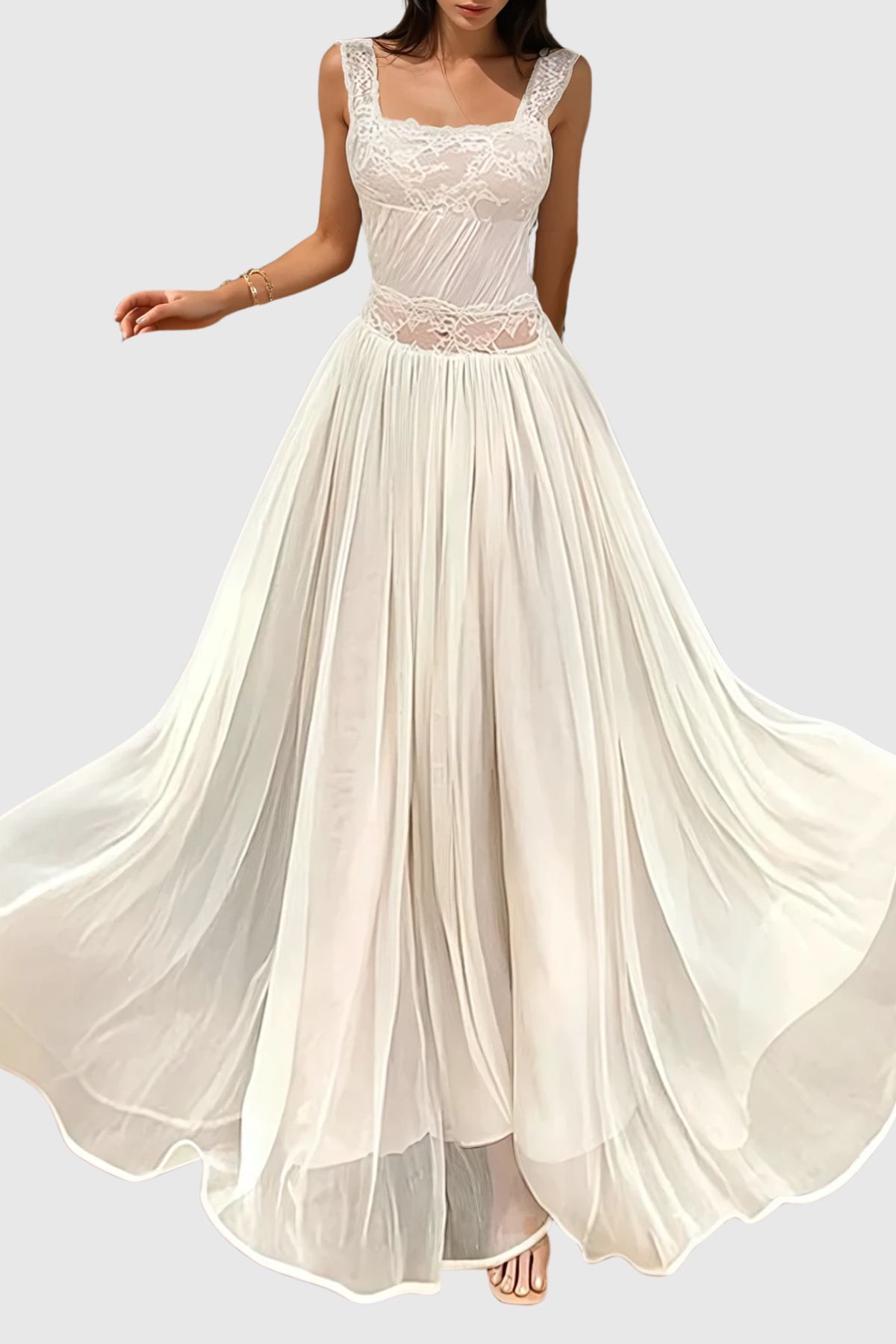 Farley Lace Ruched Maxi Dress