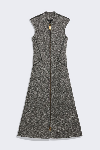 Fawana Sleeveless Zip-up Midi Dress