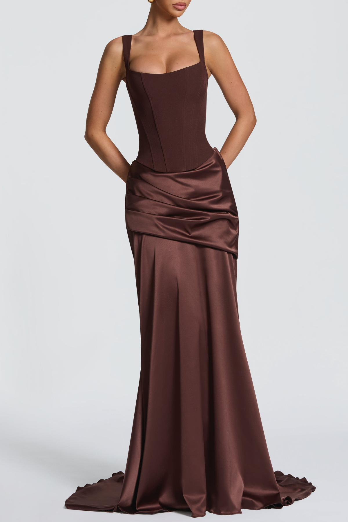 Felidsa Corset & Satin Maxi Skirt Set