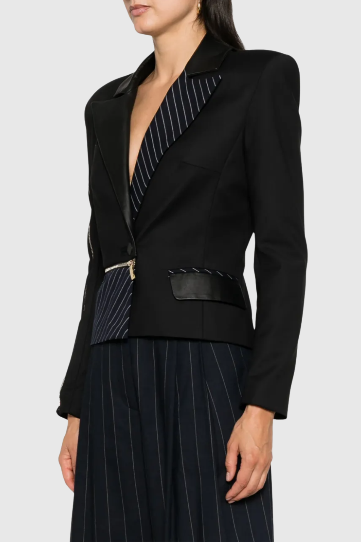 Fenia Asymmetric Zip Panelled Blazer