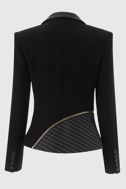 Fenia Asymmetric Zip Panelled Blazer
