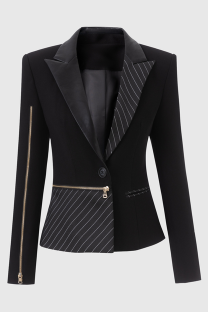 Fenia Asymmetric Zip Panelled Blazer