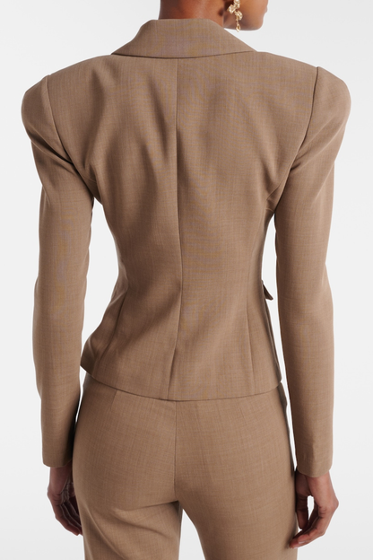 Fennia Cinched Wool Blazer - Brown