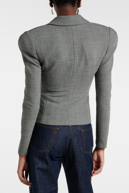 Fennia Cinched Wool Blazer - Grey
