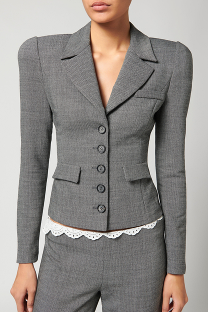 Fennia Cinched Wool Blazer - Grey