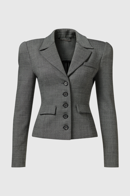 Fennia Cinched Wool Blazer - Grey