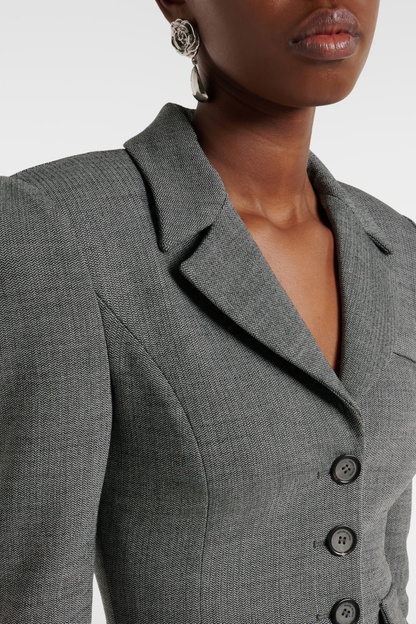 Fennia Cinched Wool Blazer - Grey