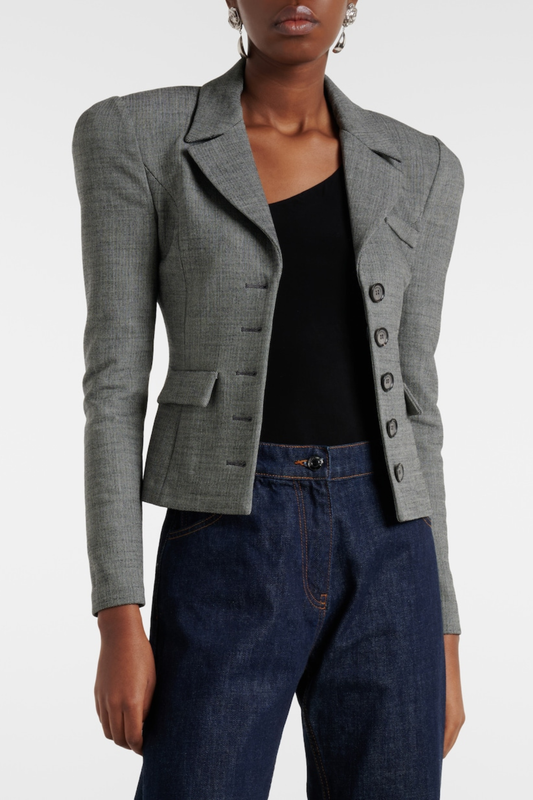 Fennia Cinched Wool Blazer - Grey