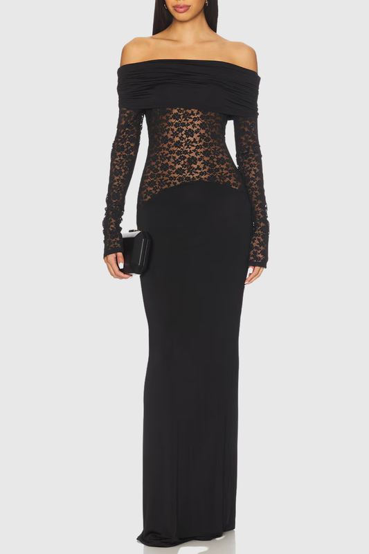 Flossie Off Shoulder Lace Maxi Dress