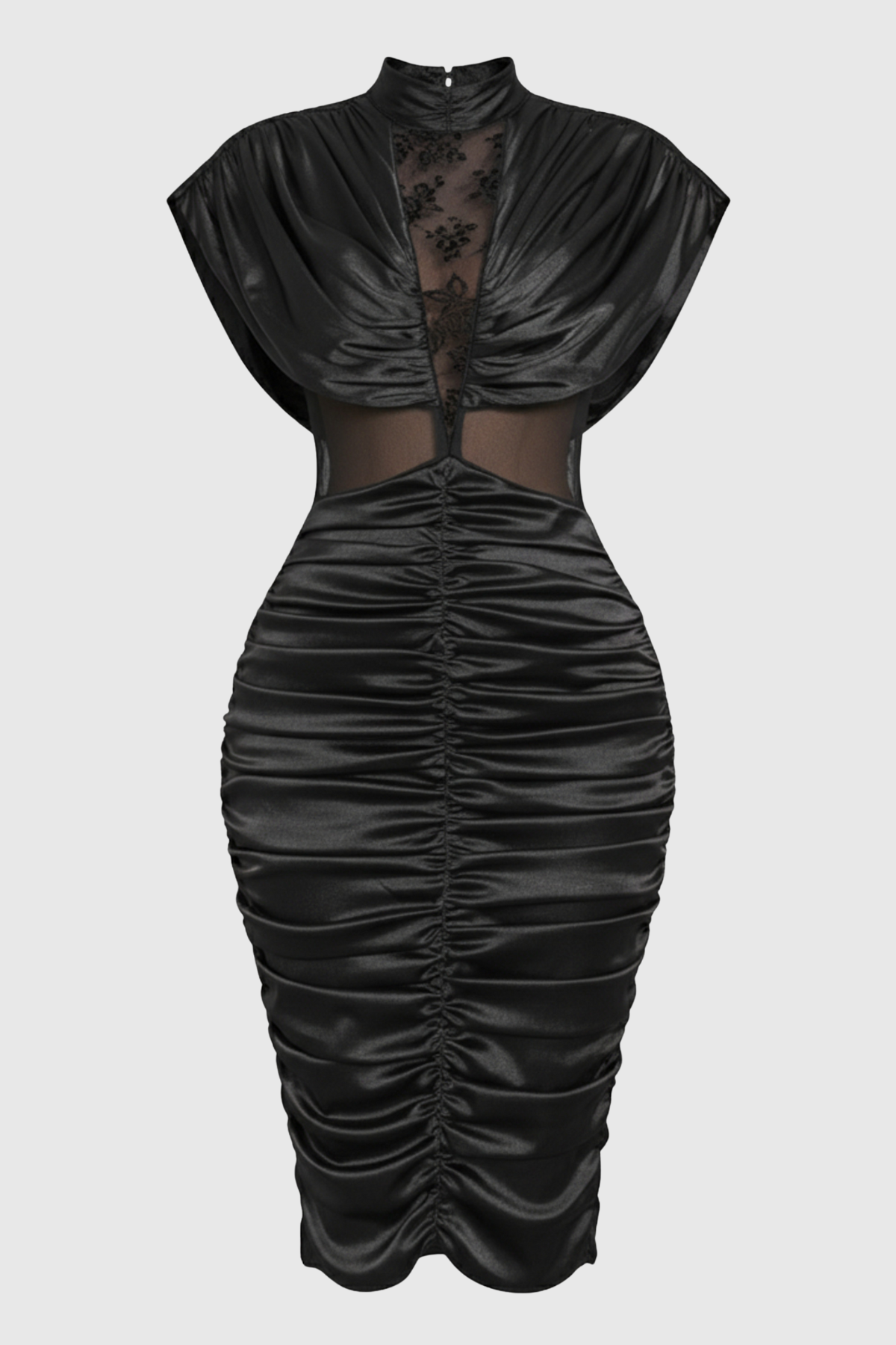 Folga Lace Ruched Midi Dress