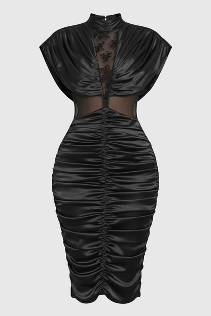 Folga Lace Ruched Midi Dress