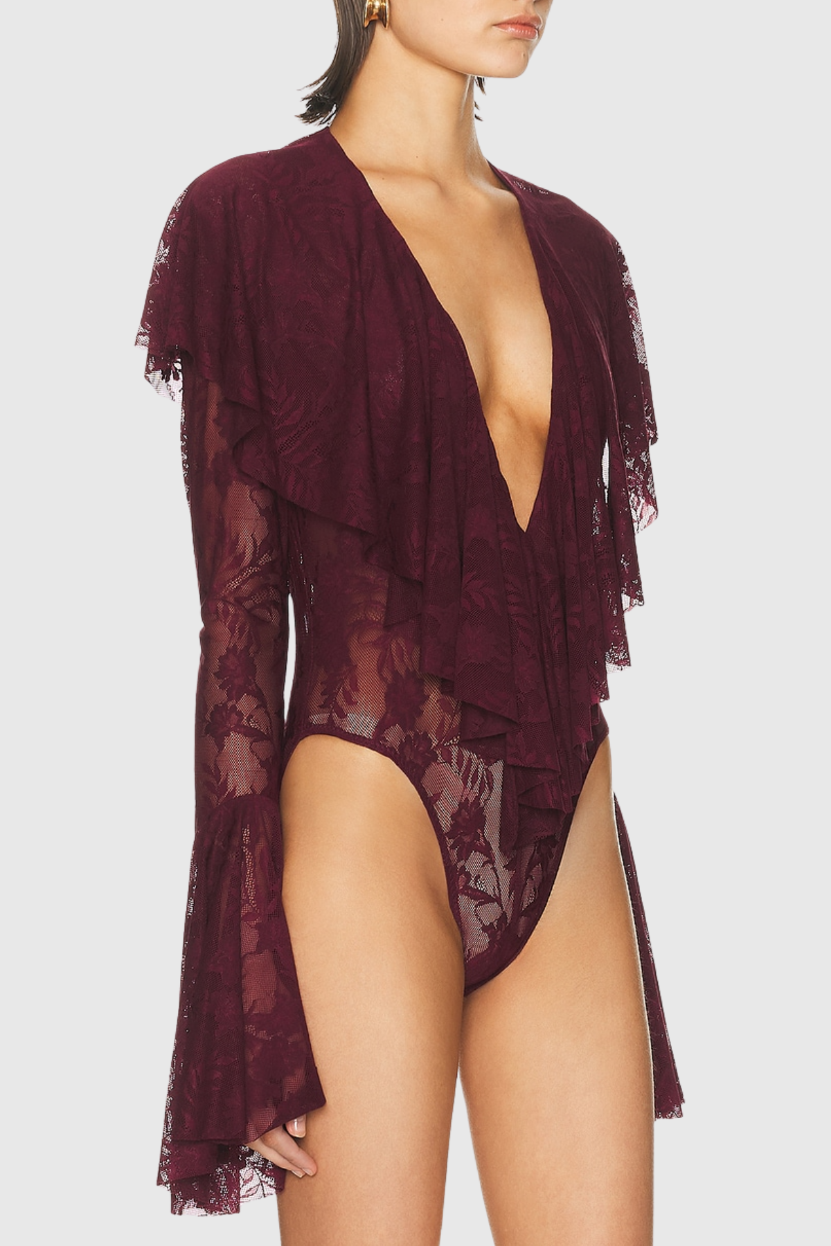 Foyo Lace Ruffle Bodysuit
