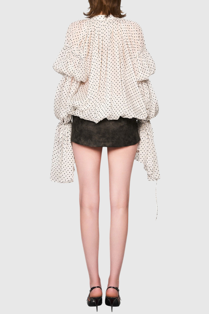 Frerasa Polka Dot Ruffle Blouse