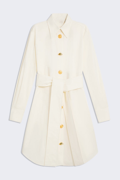 Gadiel Buttoned Mini Shirt Dress - White