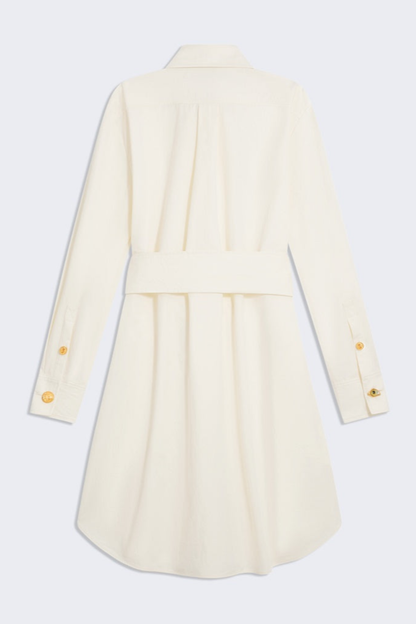 Gadiel Buttoned Mini Shirt Dress - White